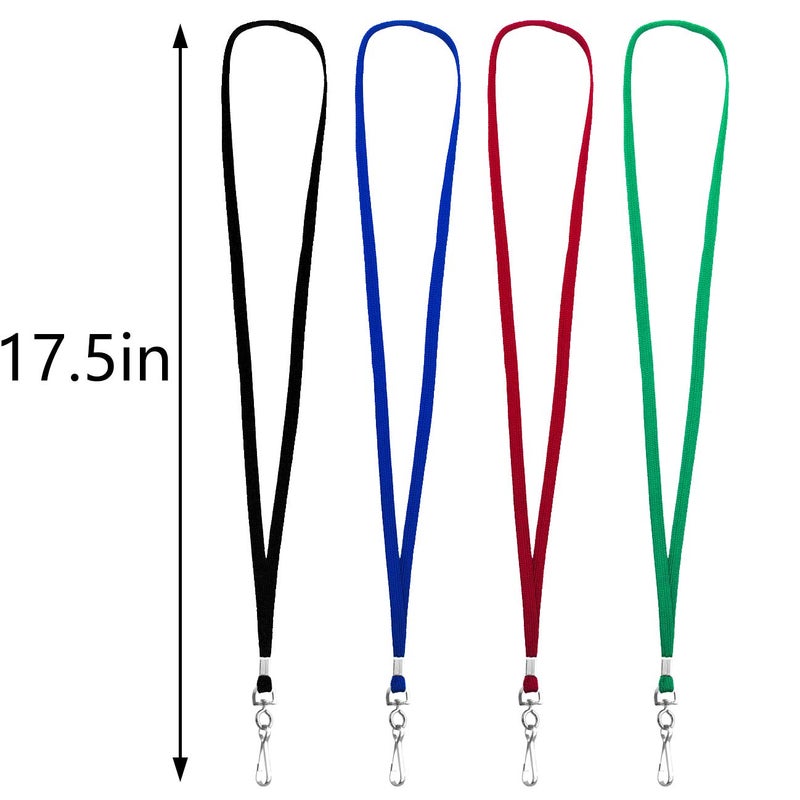 Beebel Lanyards 100 Pack Black Lanyards with Swivel Hook Clips for ID Name Badge Holder - Image 2